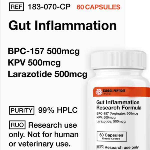 Gut Inflammation (60 Capsules) (Stable BPC-157 Arginate, KPV, Larazotide)